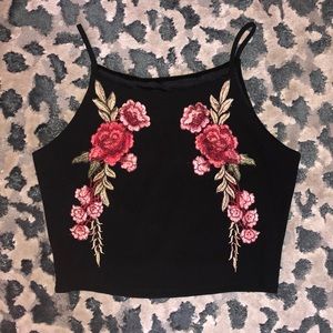 Embroidered Crop Top